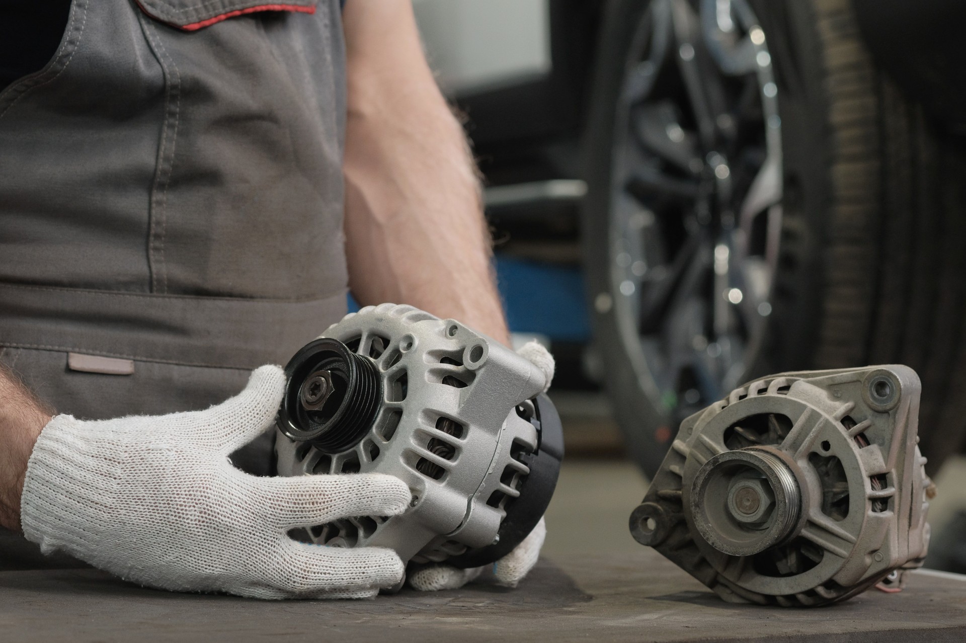Repair and maintenance in a car service.